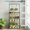 Ufine Bamboo Hanging Plant Stand 3 Tier Ladder Shelf with