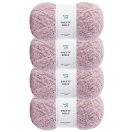 Pretty Jolly 4 Skeins Fancy Loop Yarn Soft Yarn with Little Loop Novelty Yarn for DIY Craft Fashion Yarn for Crochet Knitting Boucle Yarn Fingering Weight Yarn Totle Length4x140m(4x50g)(Pastel Violet)