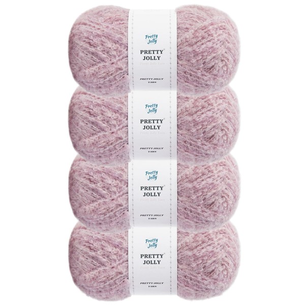 Pretty Jolly 4 Skeins Fancy Loop Yarn Soft Yarn with