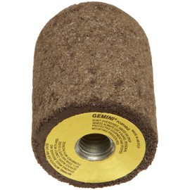 Norton Gemini Snagging Abrasive Plug, Type 18R, Round Tip, Aluminum Oxide, 5/8"-11 Arbor, 2" Diameter x 3" Thickness, Grit 24