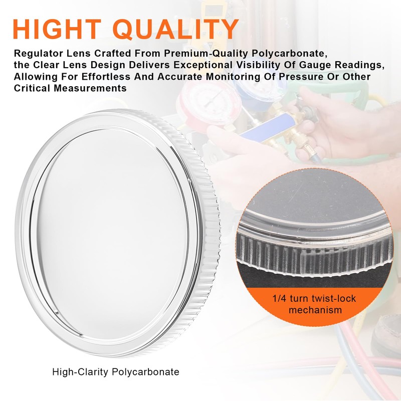 2" Clear Replacement Regulator Gauge Lens/Cover – Durable 1/4 Turn