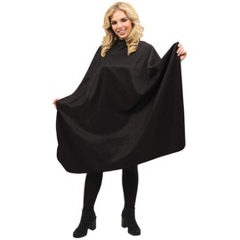 ForPro Professional Collection Poly Cutting Cape, Black, Professional Polyester Hair Salon Cape, 50” W x 57” L