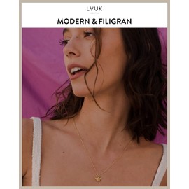 LUUK LIFESTYLE Stainless Steel Necklace with Pendant for Women, Filigree Jewellery, Lucky Charm, Friendship Necklace, Gift for Women & Girls, bee, No Gemstone