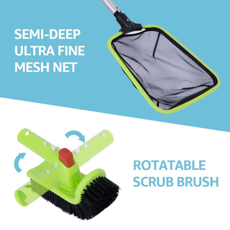 Sepetrel Deluxe Swimming Pool Cleaning Kit Including Professional Leaf Skimmer