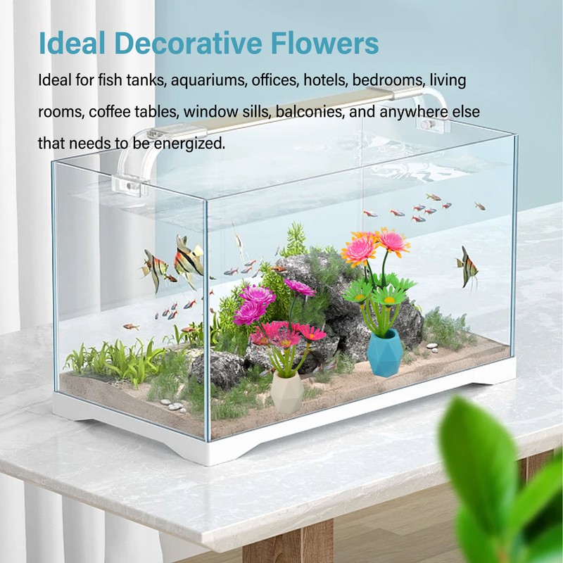 Fish Tank Flower Decoration Simulation Luminous Aquarium Artificial Plants Decoration