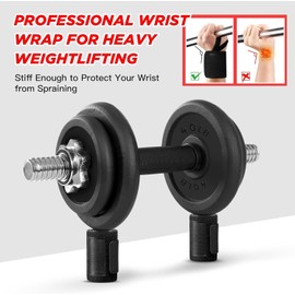 18'' Professional Wrist Wraps for Weightlifting 2PCS(IPF Approved),Heavy Duty Gym Wrist Straps for Working Out,Weight Lifting Wrist Brace,Men Women Wrist Support with Thumb Loop (Black)