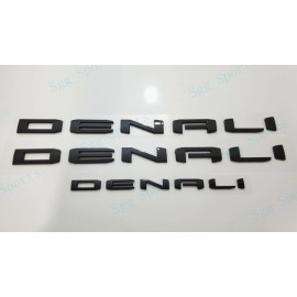 GMC 3pcs GMC 2021-2025 Yukon Yukon XL Gloss Black Door Rear DENALI Emblems Letters