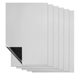 PATIKIL Magnetic Refrigerator Whiteboard Sheets Set of 6 30x21cm Erasable Kitchen Whiteboard for Home Kitchen Organizer Planner Office Storage Silver (0.6mm)