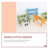 Happyyami 2pcs Small Chair Wood Miniature Bench Accessories Dollhouse Wood