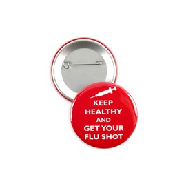 5 Pack - Keep Healthy And Get Your Flu Shot Clinical and Customer Service Reminder Pinback Button Badges – 2.25 Inch Round