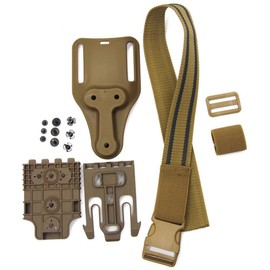ACEXIER Tactical Drop Leg Band Strap Quick Release System for G1ock 17 M9 Gun Holster Platform Adapter with QLS 19 22 Hunting Accessories (Tan-3PCS Short Set)