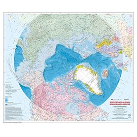 North Circumpolar Region Wall Map - Bilingual - Atlas of Canada - 43" x 36.5" Laminated