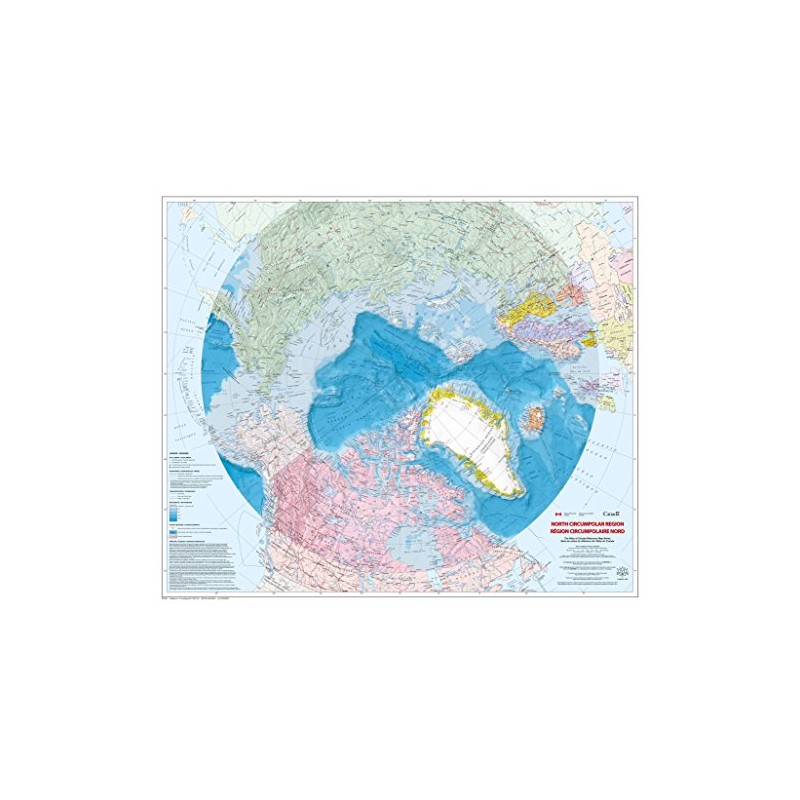 North Circumpolar Region Wall Map - Bilingual - Atlas of
