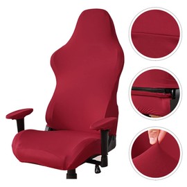 Beavorty 1 Set Gaming Chair Protective Cover Throne Seat Polyester Elasticity Red
