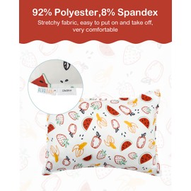 ALVABABY Toddler Pillowcases Stretchy Soft Kids Pillow Cover 2 Pack Fit 13"x 18" or 12"x16" Envelope for Girl Boy Sleepy Travel 2TPE29-CA