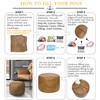 Thgonwid Unstuffed Faux Leather Pouf Cover, Handmade Footstool Ottoman Storage