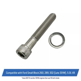 Automotive Authority SBF Stainless Steel Intake Manifold Bolt Kit for Ford Small Block 289 302 5.0L