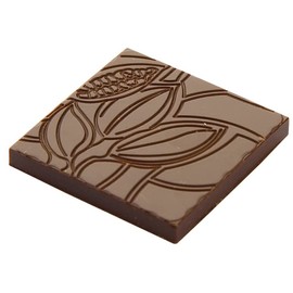 Chocolate World CF0207 Polycarbonate Chocolate Mold with 18 Neapolitan-Cocoa-Bean-Square Cavities 34mm x 34mm x 4mm High