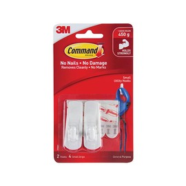 Command Small Utility Hooks, 2-Hook, 6-Pack, Organize Damage-Free