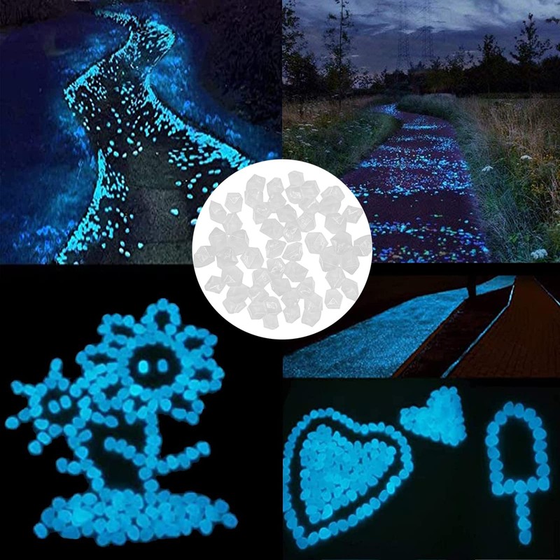 Pack of 300 Luminous Stones Garden in the Dark, Fluorescent