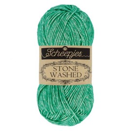 Scheepjes 1664-825 Stone Washed Cotton Yarn, 825 Malachite, 1 x 50 g