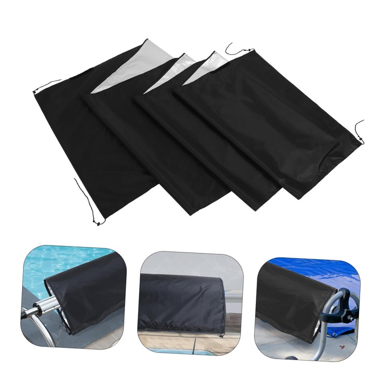 Generic Swimming Pool Cover Reel Blanket for Outdoor Pools Black