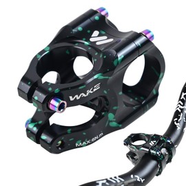 ROADNADO Bike Stem 31.8mm Handlebars 35mm Short MTB Stem Aluminum Alloy CNC Lightweight Bicycle Stem for MTB, BMX, Mountain Bike, Road Bike (Black Green-Camouflage)