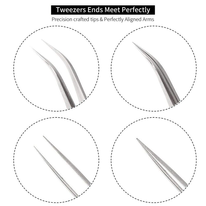Eyelash Tweezers - FEITA Precision Eyelash Extension Tweezer Set -
