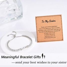 Big Sister Birthday Gifts, Graduation Gifts for Sister, Cubic Zirconia Tennis Bracelet, Christmas Jewellery Present for Women Her