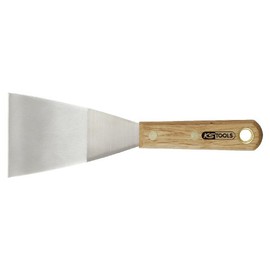 KS Tools 907.2265 STAINLESS STEEL scraper, 75mm, wooden handle