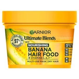 Garnier Ultimate Blends mascarilla de tratamiento para cabello seco con alimento de plátano 3-en-1, 390 ml