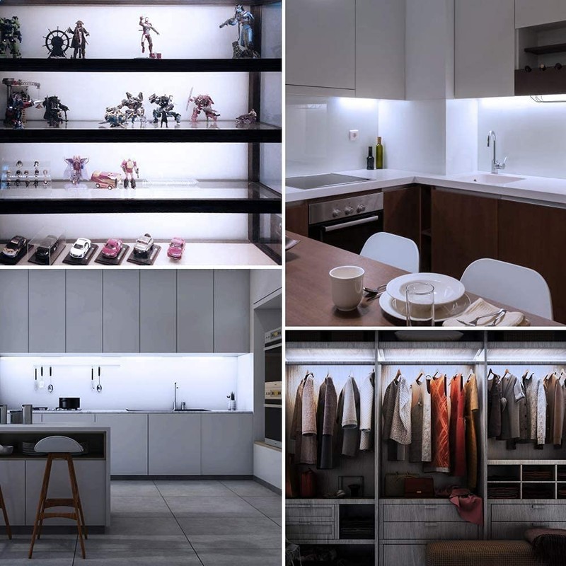 Cefrank Under Cabinet Lighting, 8pcs 12" V-Shape Linkable LED Light