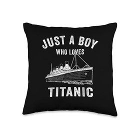Boys who just love the RMS Titanic Throw Pillow