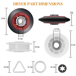 Dryer Repair Kit Replacement for Whirlpool Maytag dryer parts MEDE500VW1 MEDE300VW1 MEDC215EW1 WGD97HEXW0 WED9150WW0 WED5500XW0 WED9450WW1 WED9550WW1