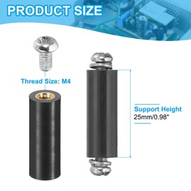 PATIKIL M4x25mm PCB Support Spacer, 12 Set 25mm/0.98" Supporting Height PCB Standoff Isolation Board Stand Column Flat Head Plastic Support for PCB PC Board, Style 1