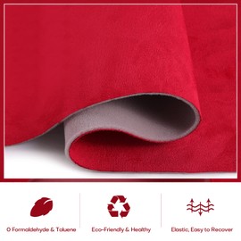 otoez Suede Headliner Fabric 1/8" Foam Backing 60" x 36" Automotive Suede Headliner Material for Car Boat Ceiling Interior Home DIY Replacement Repair - Red