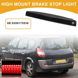 Partuto Third Brake Stop Light No.8200175538 Car Auxiliary Brake Lamp High Level Brake Light for Renault Megane MK2 2002-2008 ABS Black 1 Pcs