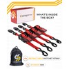 Strapinno 4pcs Retractable Ratchet Straps Bundle 1in x 6ft Ratchet