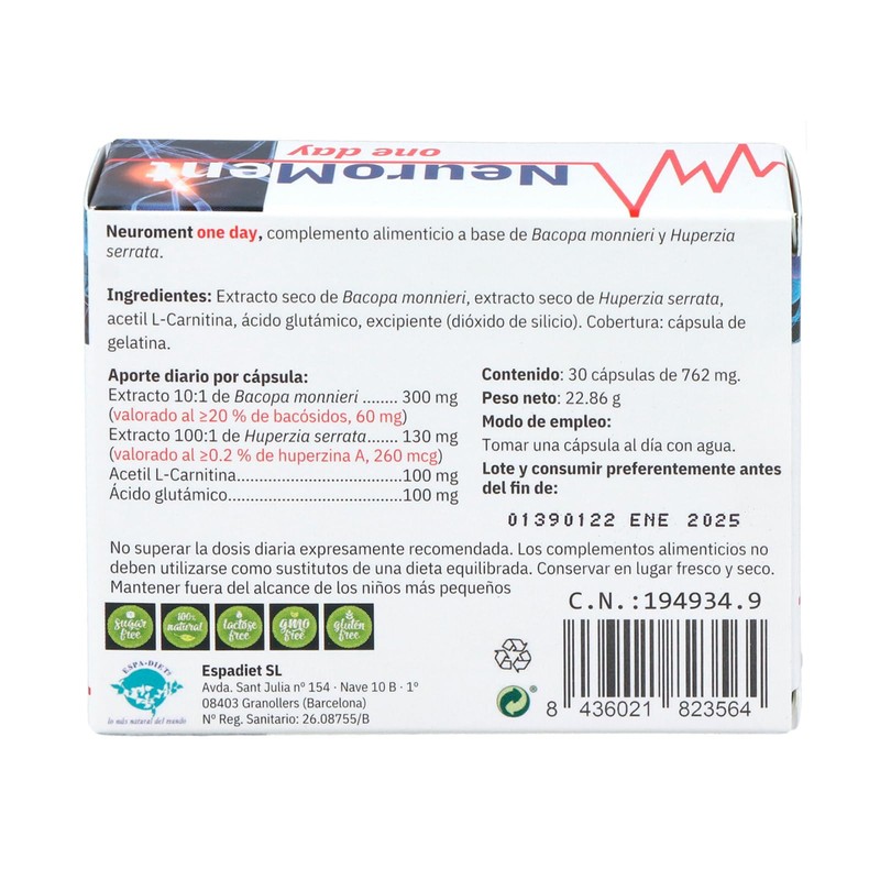 Espadiet Neuroment One Day 30 Capsules 0.1 100 g