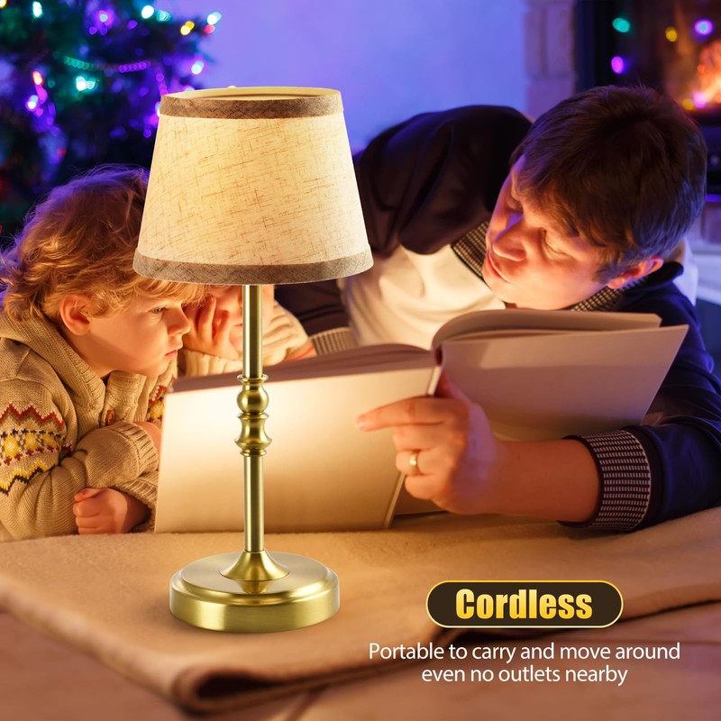 NOVCAND Cordless Table Lamp with Dimmer, Built-in Rechargeable Battery Powered