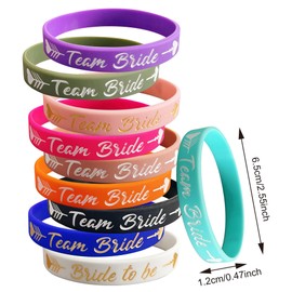 LADY&HOME 10 Pack Bachelorette Bracelet Team Bride Silicone Wristband for Bachelorette Party Favors Bride Tribe Gifts(Turquoise)