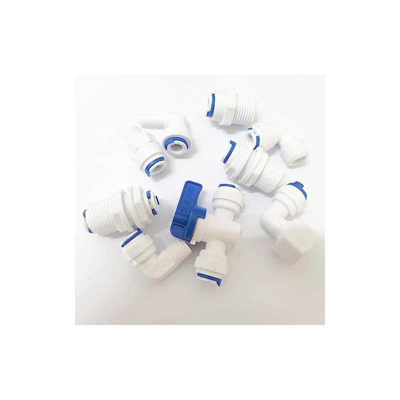 YZMSZ 3/8" O.D. Tube Fitting Blue Locking Clip Clamps for