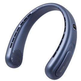 Portable Neck Fan, Hands-Free Bladeless Fans, 360°Airflow, 4000 mAh Battery Operated Wearable Personal Fan, Twistable, Rechargeable Fans for Outdoor Indoor, Birthday Gifts for Men Women-Blue