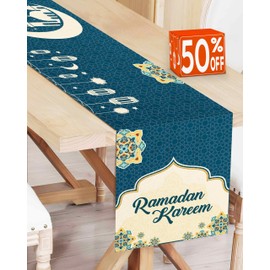 OLEEK OLEEK Ramadan table runner - Ramadan decorations for home 2025 - Ramadan table decor - Ramadan gifts - Ramadan decor - Ramadan decorations for table - Ramadan mubarak decorations ???? ????? ???? ?????
