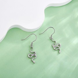 ONEFINITY Snake Earrings Sterling Silver Snake Earrings Animal Earrings Snake Jewellery Gothic Jewellery Gifts for Women, No Gemstone