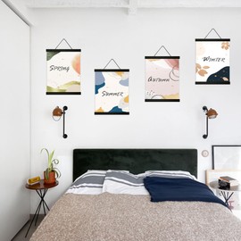 YK artwood 4 Pack Magnetic Poster Hanger Frame 12 inch Black,12x16 12x18 12x20 12x24 Wood Magnet Frames Hangers for Photos, Pictures, Prints, Maps, Canvas Artwork,Diamond Art Painting,Canvas Hanger