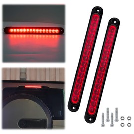 Ygmylandbb 15led Red Trailer Brake Tail Light Bar, LED 3rd Brake Light, Flashing Strobe Red Brake Light Strips for Offroad Trucks, RVs, UTVs, ATVs 24V 2Pcs (Flashing)