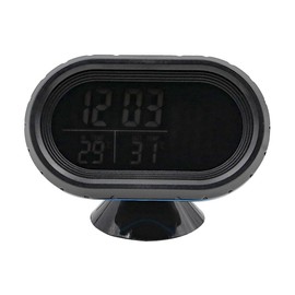 Tiardey Car Clock DC 12-24V Car Digital Thermometer Voltmeter Monitor Clock with base for Car Truck Boat