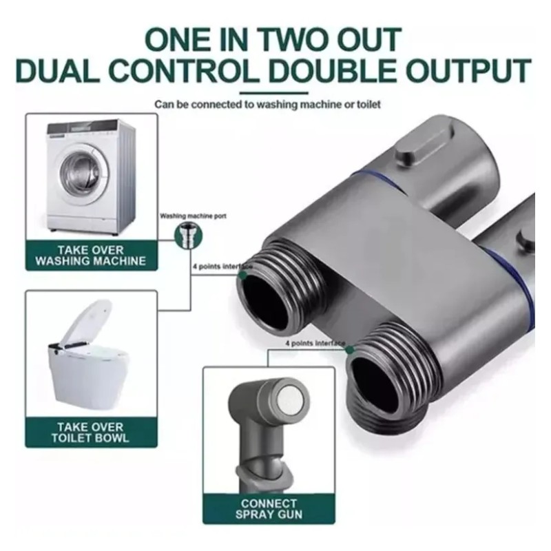 Llave De Doble Ángulo, Grifo De Inodoro De Doble Salida