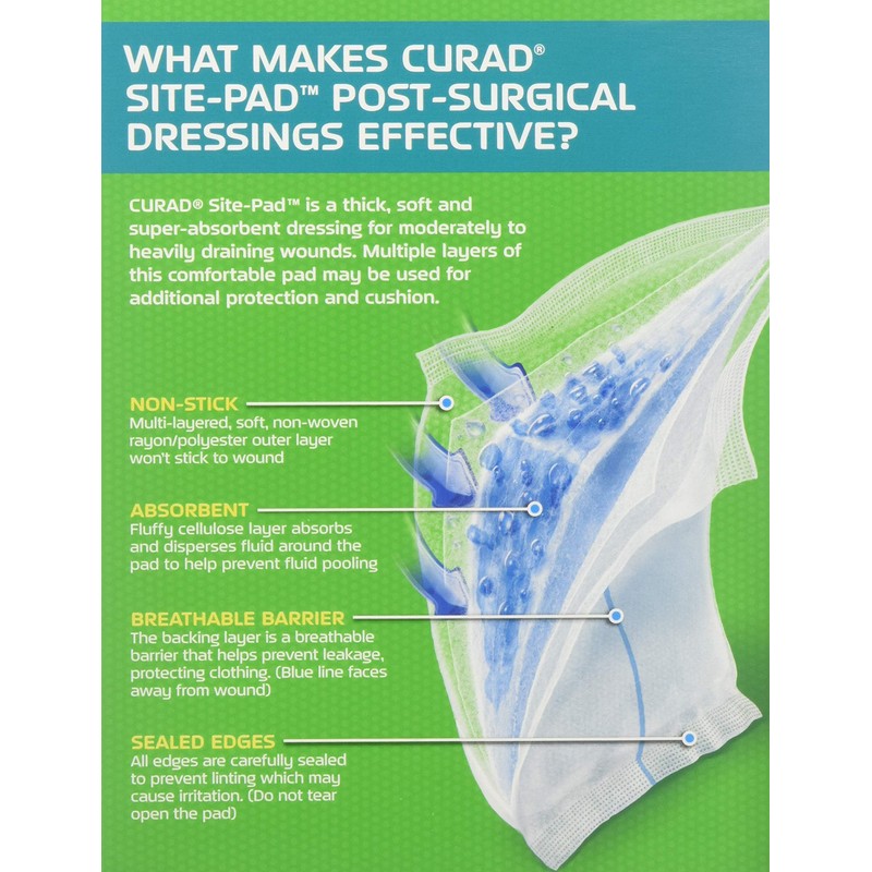 Curad Sitepad Surgical Dressings 5 Inches X 9 Inches 12